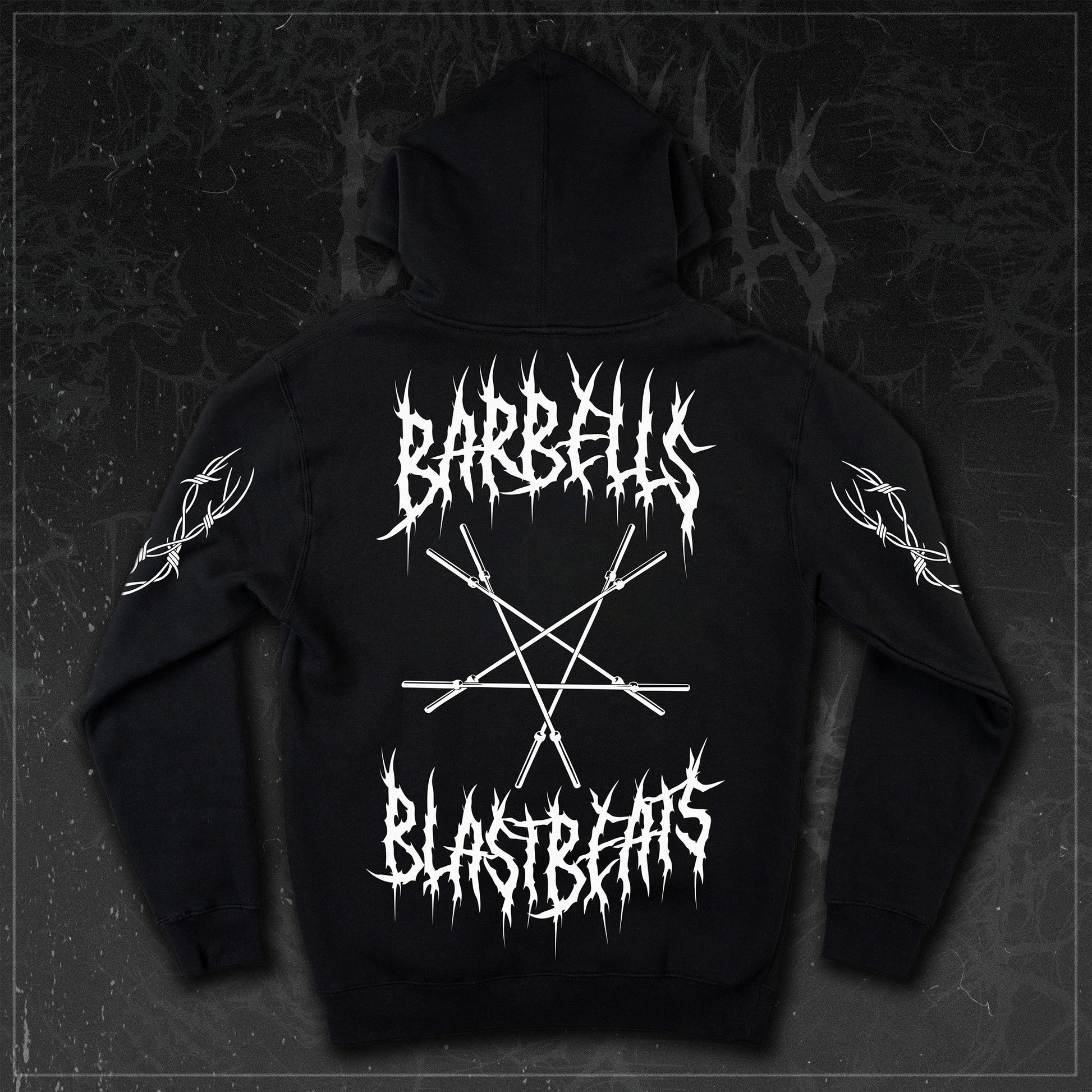 Barbells & Blastbeats Pullover Hoodie - Splitting Skin