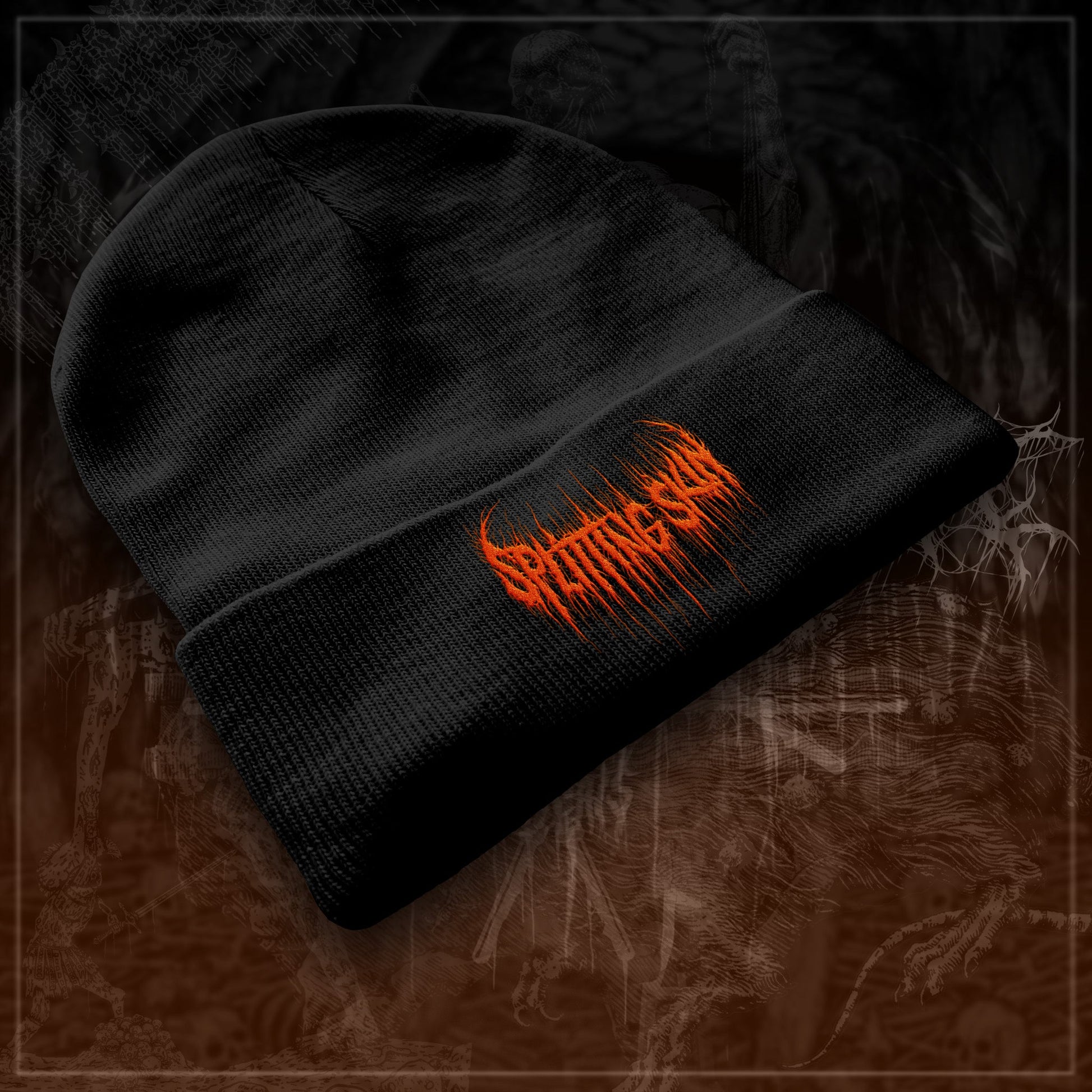 Embroidered Logo Beanie - Splitting Skin