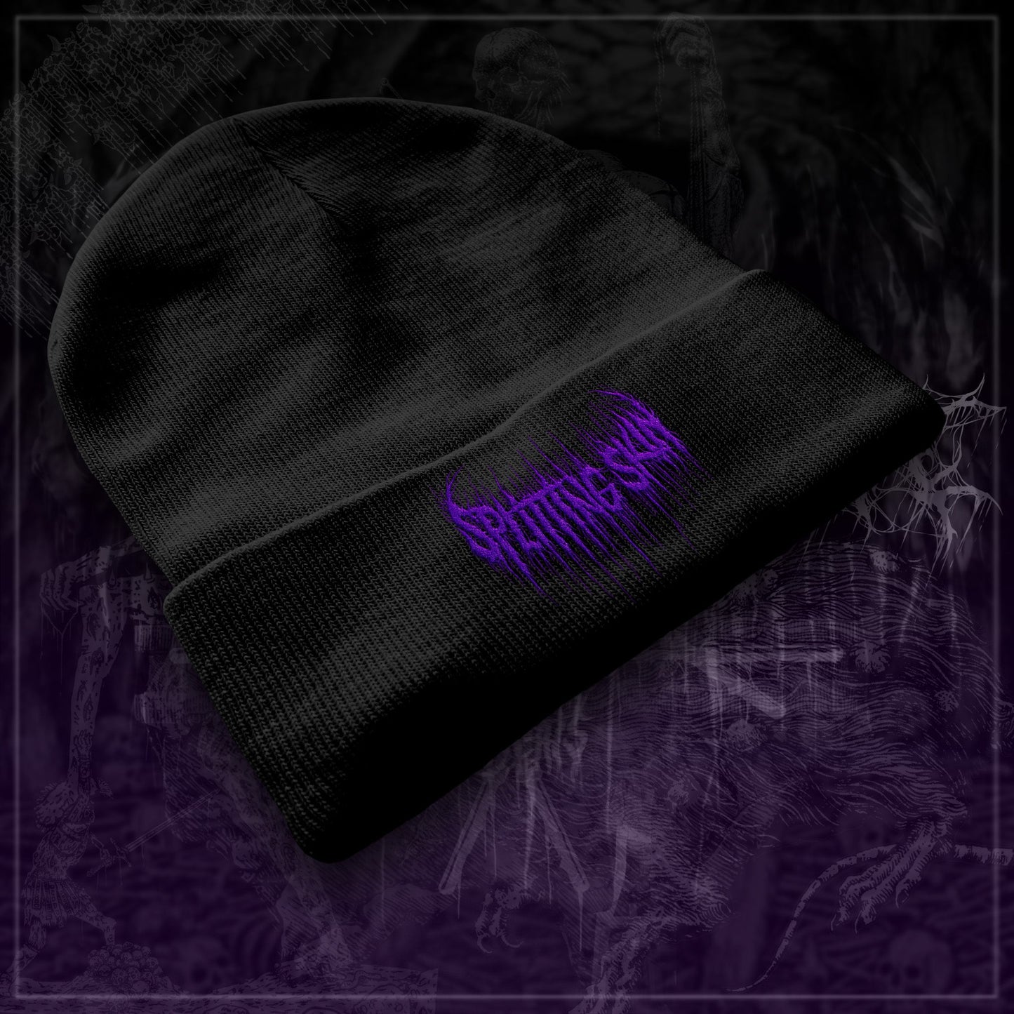 Embroidered Logo Beanie - Splitting Skin