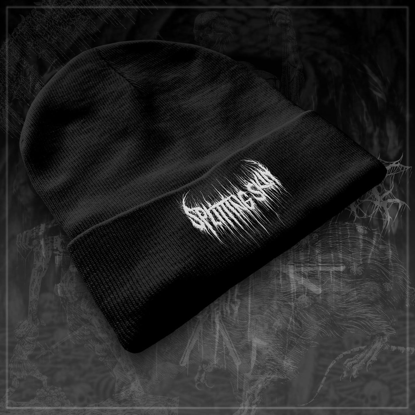 Embroidered Logo Beanie - Splitting Skin